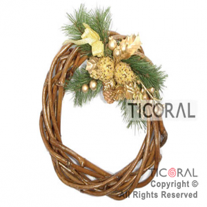 CORONA RAMAS NAVIDAD DECORADA HS541 x 1